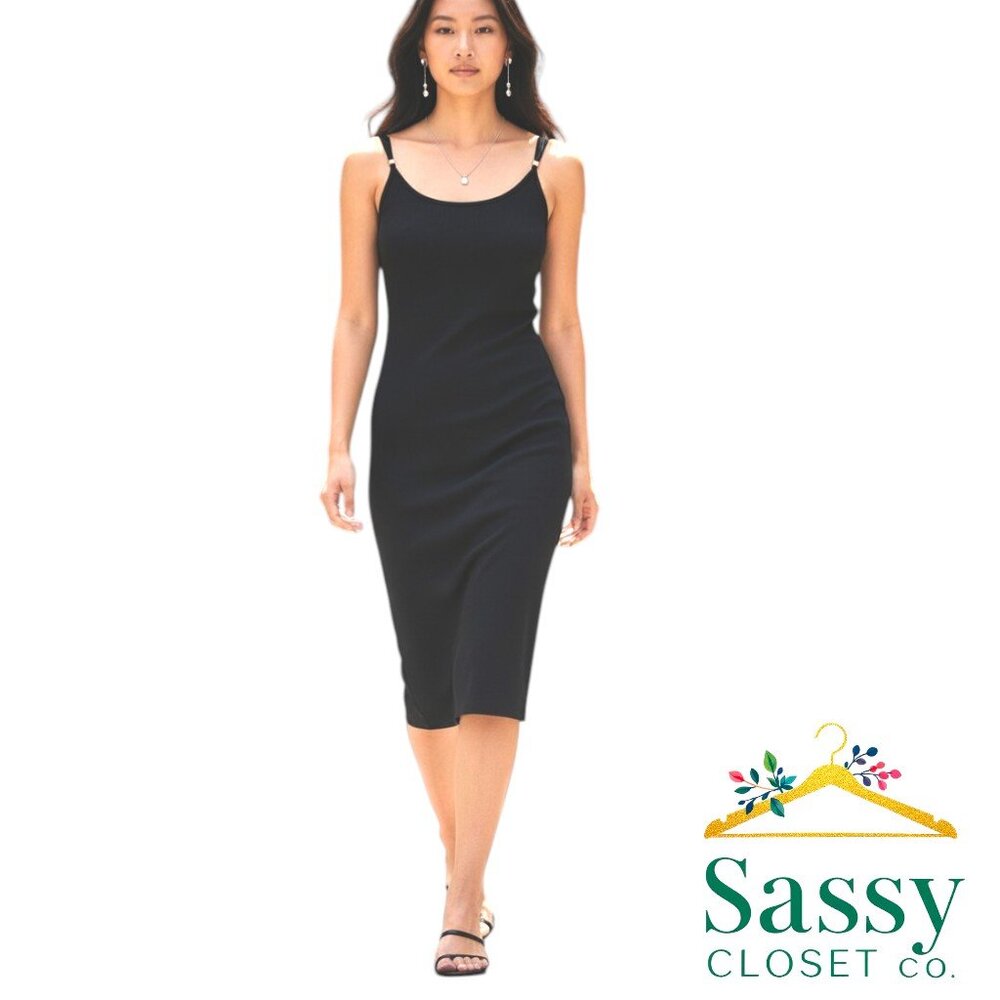 ✨ LULUS Black Knit Bodycon Dress XS 🎓 Graduation Prom LBD EUC 🖤